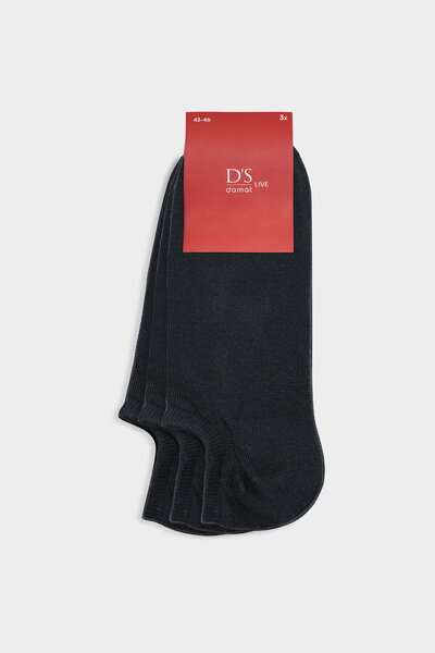 D'S Damat Ds Damat Antrasit 3'Lü Pamuklu Spor Sneaker Çorap Set
