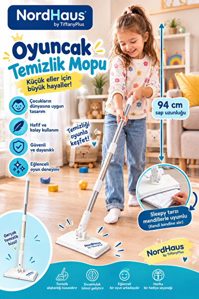 Nordhaus One Click Mop Camlar için Tüm Bezleri Kendi Alabilen Otomatik Mop Ku...