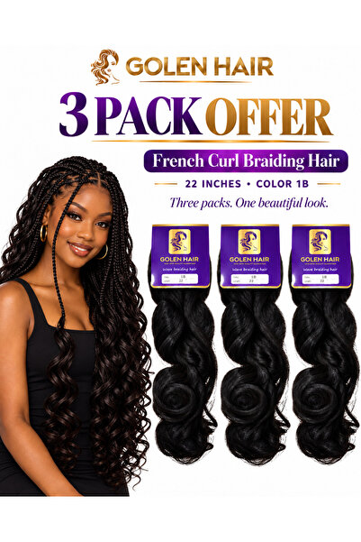 GOLEN Hair French Curls Braids Deal Pack of 3 22 Inches Long Color B1