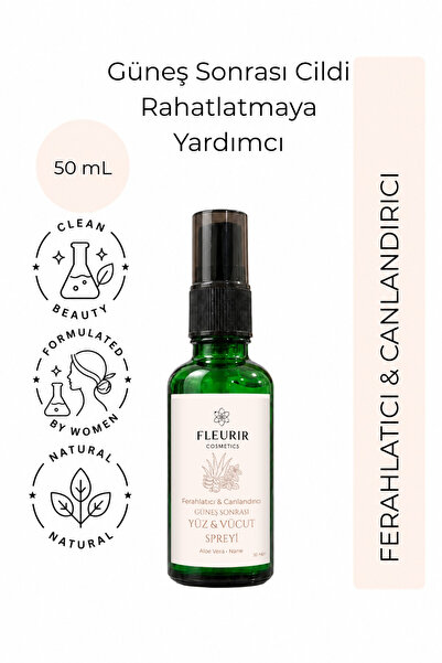 Fleurir Doğal Güneş Sonrası Yüz & Vücut Spreyi 50 ml | Aloe Vera & Nane İçerikli Ferahlatıcı Bakım Spreyi
