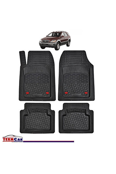 TEAMCAR Car Mats Kia Sorento BL (2002-2009) - Black - Durable Rubber Tray Type