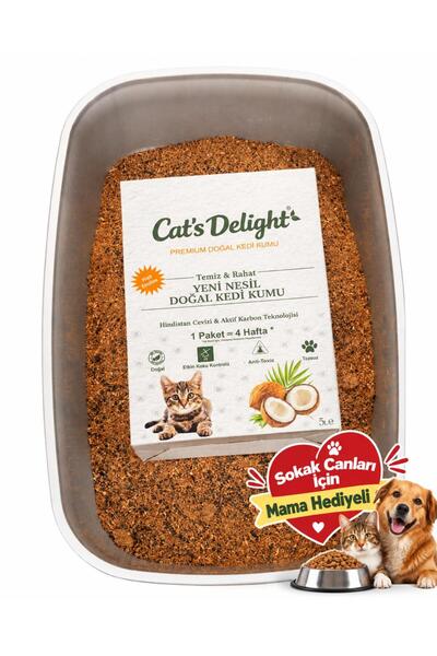 Cat's Delight Hindistan Cevizi Kabuğu & Aktif Karbon Teknolojili Kedi Kumu 5 ...