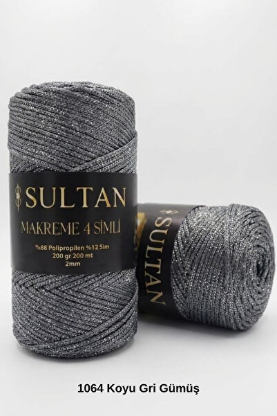 hobi dünyası evim 1 Adet Makreme 4 Simli İp 200 Gram 200 Metre 2 mm Çanta Cüz...