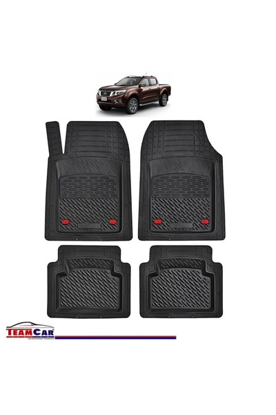 TEAMCAR Car Mats Tray Type Compatible Nissan Navara D23 (20152021) Black Dura...