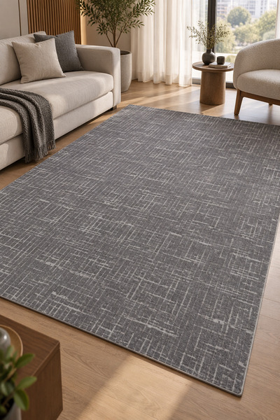 Ceremonyhome Düz Renk Gri Yumuşak Halı Salon Oturma Odası Yolluk Mutfak Halısı