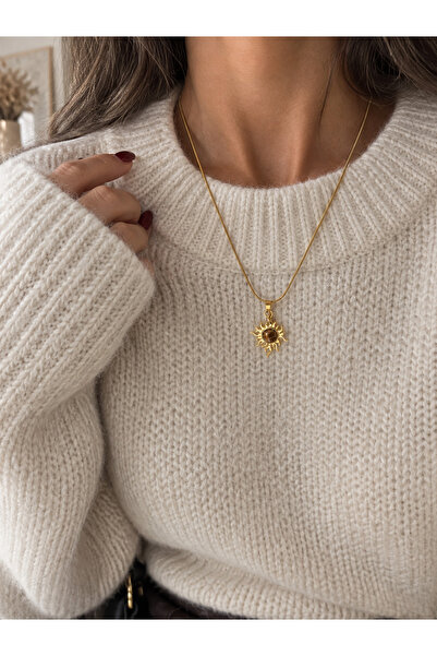 GUVDİN Steel Brown Necklace 60 cm