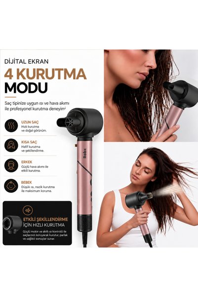 ROBX New 10 in 1 Multi-Styler Air Blow Hair Styling and Drying Led Ion Multi-Function Ultra Set