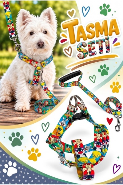 Angelapets Köpek Tasması ( Göğüs Tasması ) Gezdirme Kayışı Set