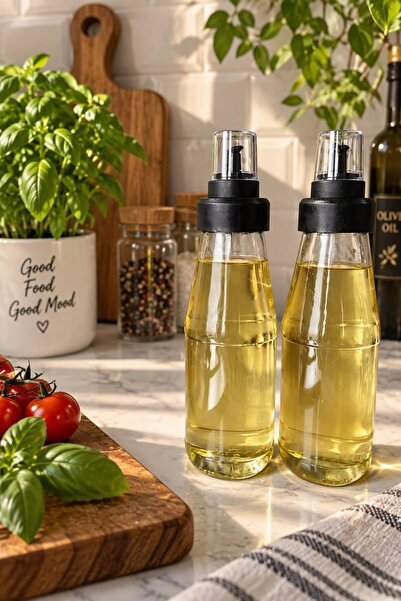 Bayev 2 Adet 750 ml Büyük Boy Akıllı Damlatmaz Cam Yağlık Sirkelik