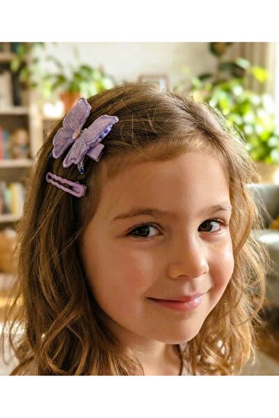 MONİCATİME 2-Piece Butterfly Children's Buckle Set (with Clips)