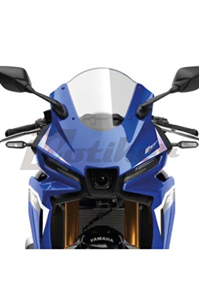 Motiker Yamaha YZF-R25 2025-2026 Model Ön Kafa Stıcker Etiket Model 5 Beyaz