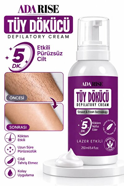 Lazer Etkili & Tüy Dökücü & Tüy Azaltıcı Krem Tüm Vücud & Tüm Cilt Tipleri Için 250ml
