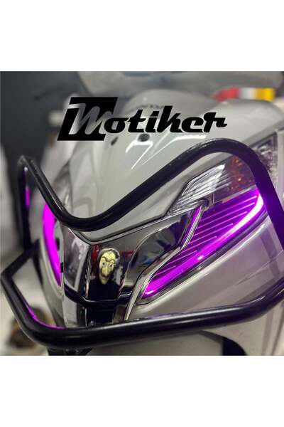 Motiker Honda Activa Motosiklet FAR Sticker Set Mor Renk