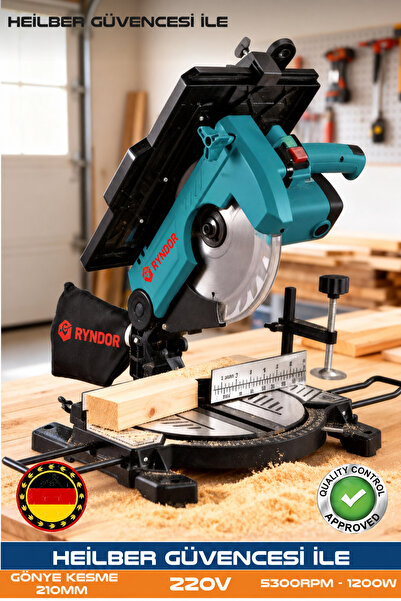 BÖHRER ELEKTRİKLİ ÜSTTEN VE ALTTAN TABLALI 210MM GÖNYE AHŞAP KESME MAKİNESİ -...