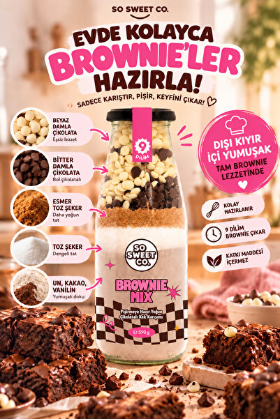 So Sweet Co Brownie Mix - Cam Şişede Brownie Harcı