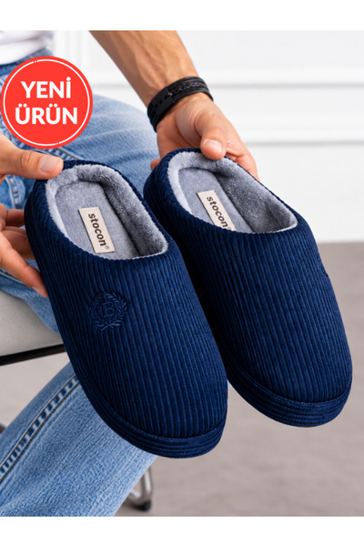 STOCON Erkek Pofuduk Ev Terliği Ses Yapmaz Rahat Taban İçi Kürklü Yıkanabilir...
