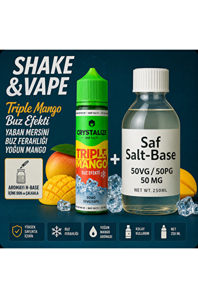 Crystalize Triple Mango 30ML + 50MG Salt Base 250 ML KIT