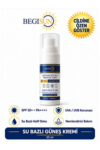 Güneş Kremi | Su Bazlı | SPF50+ PA++++ Aqua Sun Care Leke Karşıtı Ton Eşitleyici 50 ml