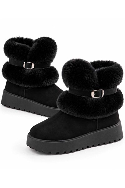 SEFUR Winter Comfort Platform Kürklü Süet Toka Detaylı Bot
