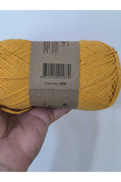 mixify İnci Cotton Knitting Yarn 100 Gr Yellow (1059) Amigurumi, Blanket, Bag, Vest, Crochet, Baby