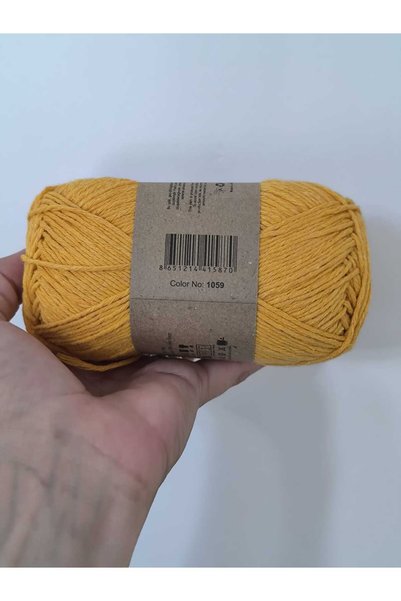 mixify İnci Cotton Knitting Yarn 100 Gr Yellow (1059) Amigurumi, Blanket, Bag, Vest, Crochet, Baby