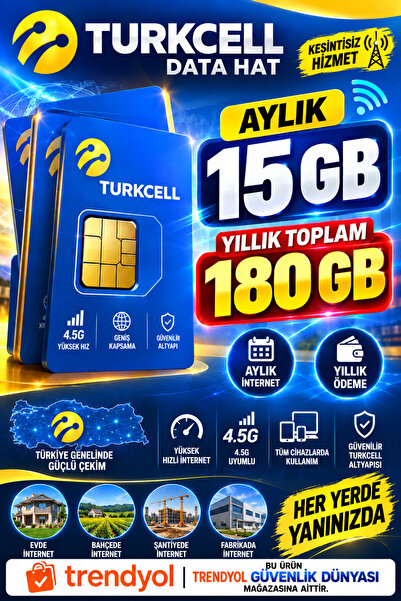 Genel Markalar 4g aylık 15 gb m2 hat 1 yıllık tek ödeme güvenlik kamerası için