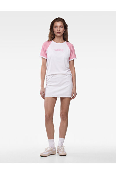 Koton Comfortable Fit Short Raglan Sleeves Crew Neck Printed Sports T-Shirt