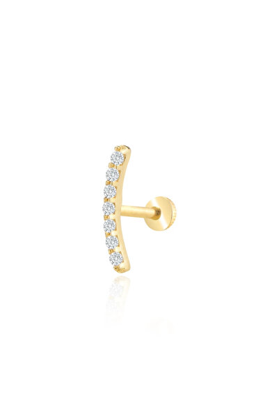 YAVUZ KUYUMCULUK 14 Ayar Altın Taşlı Modern Tragus Piercing