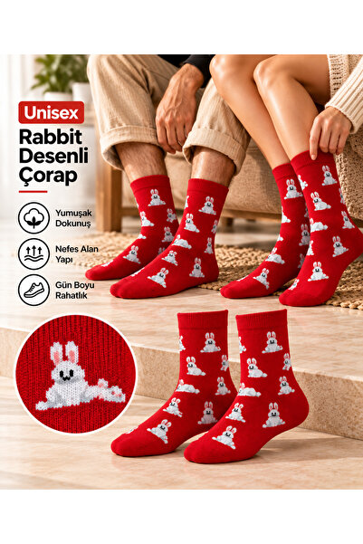 GOST LİRİA Rabbit Socks – Desenli Unisex Soket Çorap