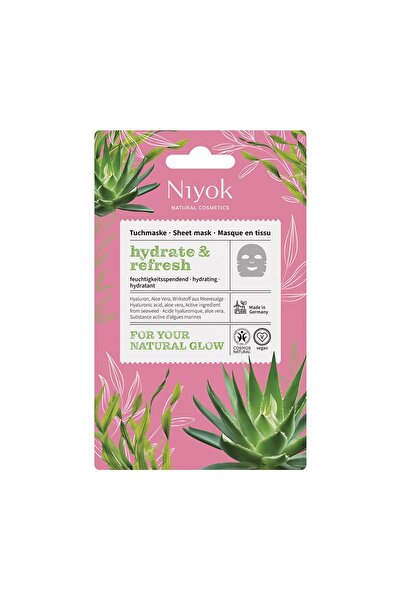Niyok Mască tip șervețel hidratantă cu acid hialuronic, aloe vera și alge, Ni...