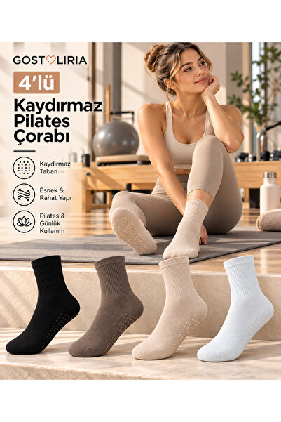GOST LİRİA -Kaydırmaz Pilates Çorabı – 4 LÜ Paket