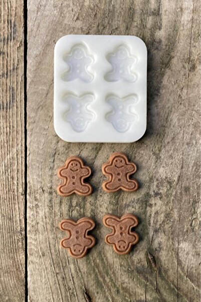 rufus concept Ginger Bisküvi Dörtlü Mum Kalıbı (SİLİKON) (1 ADET)