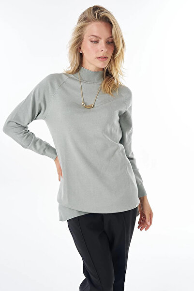 Kayra Half Turtleneck Viscose Knitwear Tunic Mint