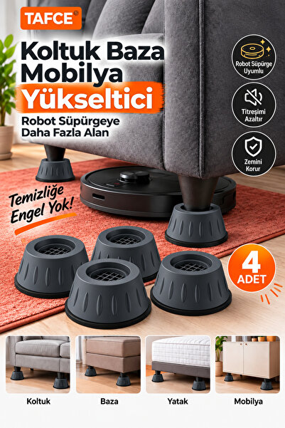 tafce 4 Adet Koltuk Ayağı Yükseltici Robot Süpürge Titreşim Önleyici Mobilya ...