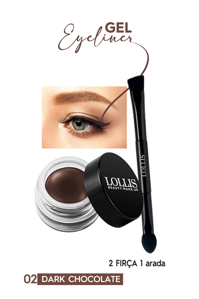 Lollis Gel Eyeliner Matte Finish Waterproof Long Lasting Gel Eyeliner 02 Dark...