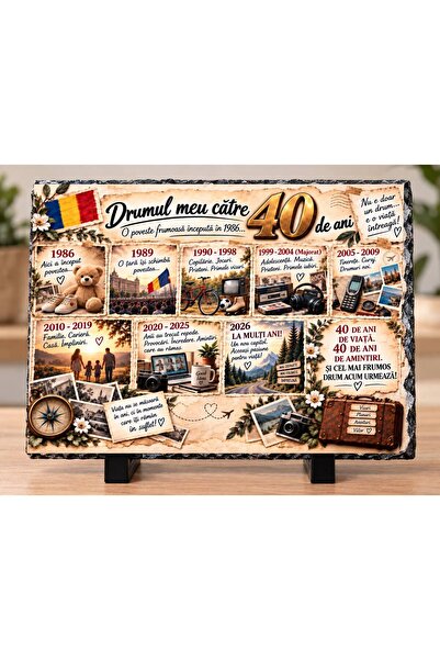 hiperborea Placă ardezie – Cadou 40 Ani – „Drumul Meu către 40 de Ani”