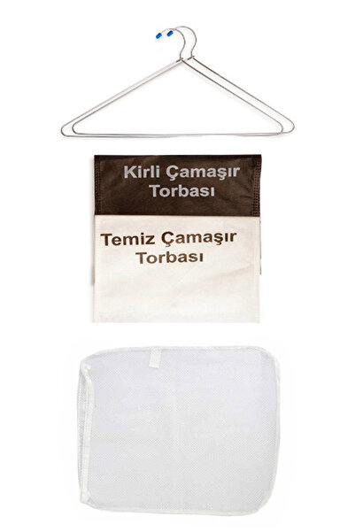Asker Kolisi Asker Dolabına Kirli Temiz Torbası - Çamaşır Filesi - 2'li Dolap...