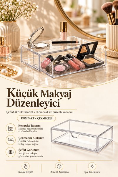 Poomy Küçük Makyaj Organizeri Modülü Kozmetik Fırça Düzenleyici Organizer /cn1503