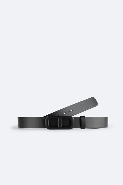 Avva Men's Black Classic Buckle 100% Leather Belt B009309