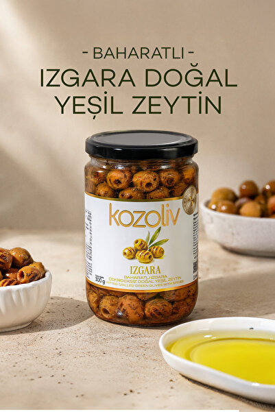 kozoliv Izgara Baharatlı Çekirdeksiz Doğal Yeşil Zeytin 300 gr