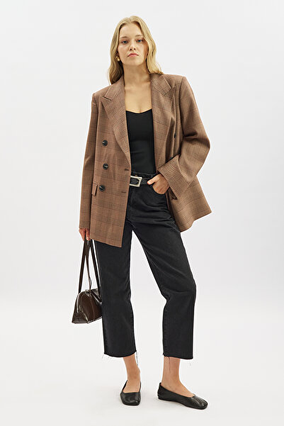 Manuka KRUVAZE EKOSE BLAZER CEKET BORDO