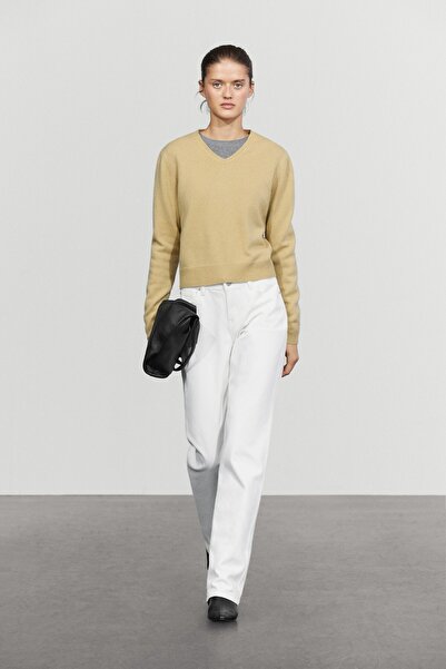 Massimo Dutti %100 yün V yaka triko kazak