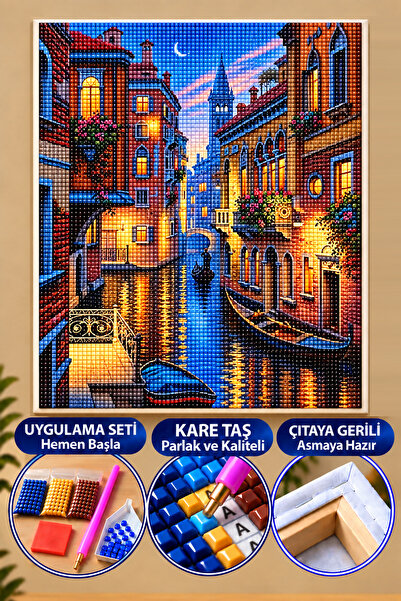 Genel Markalar Venedik Kanalları | Elmas Mozaik Tablo - Mozaik Puzzle - Boncu...