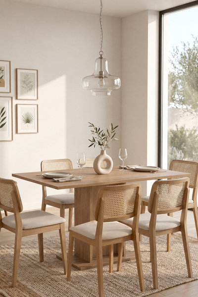 Yurupa Alveros 6 Kişilik Dikdörtgen Yemek Masası Mutfak Masası Sepet 80x120 c...