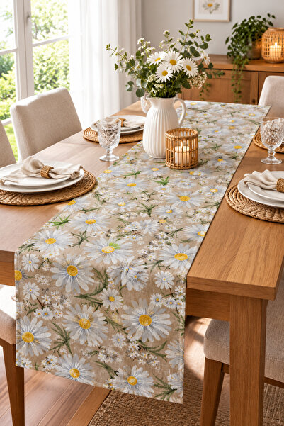 Rona Home Traversă de masă din țesătură de calitate premium cu model elegant ...