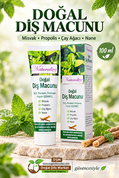 naturalive beauty %100 Doğal Diş Macunu | Yerli Üretim | Helal Belgeli | 100 ml