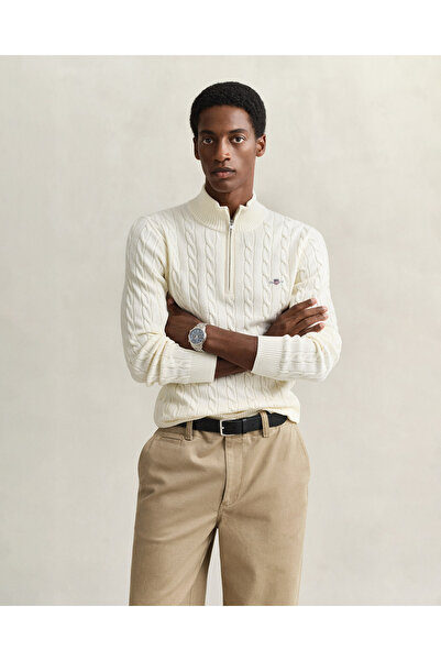 Gant Erkek Krem Regular Fit Örgü Kazak