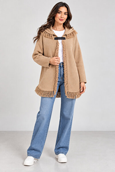 CNR TEKSTİL Tricot Jacket with Tassel Detail