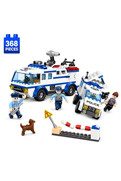 Minibric Set de Constructie Piese Tip Blocuri Construit 368 Piese Police Vehi...