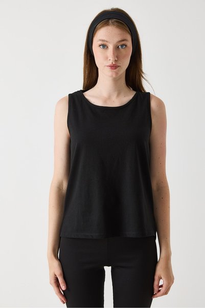 Juuuj Black Skin-Friendly Comfortable Zero-Sleeve Cross-Back Design Casual T-...